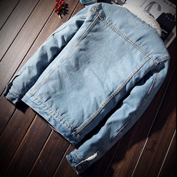 jacket hip warm coat windbreaker men winter homme velvet casual 2021 patchwork jacket hop streetwear denim plus pocket oclxl, Black