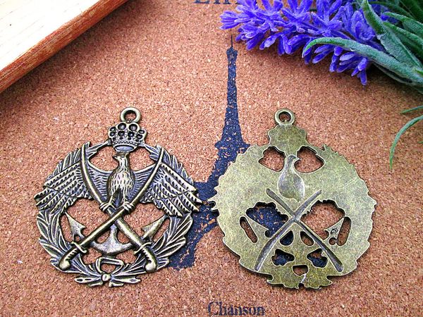 9pcs 54*48mm diy antique bronze plated huge eagle charms pendants, Bronze;silver