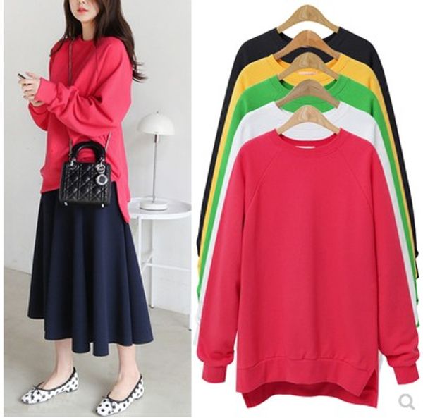 new fashion candy colors women loose t-shirt black red cotton o full long shirts large size for female streetwear 6xl xl, White
new fashion candy colors women loose t-shirt black red cotton o full long shirts large size for female streetwear 6xl xl, White