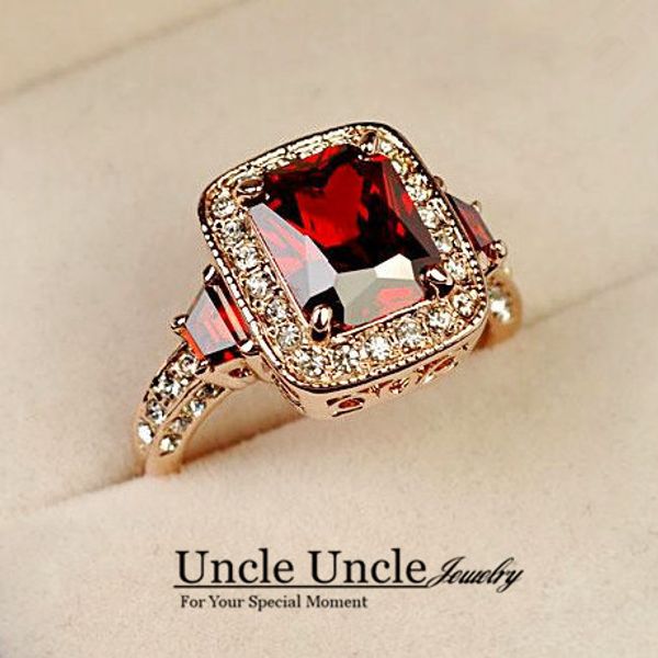 wholesale- red crystal luxury woman ring rose gold color perfect cut rectangle crystal ladies engagement ring wholesale, Golden;silver
wholesale- red crystal luxury woman ring rose gold color perfect cut rectangle crystal ladies engagement ring wholesale, Golden;silver