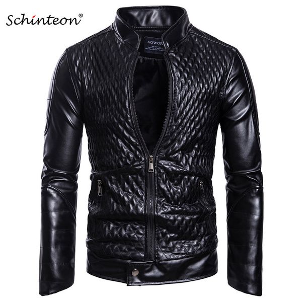 schinteon men soft pu leather biker motorcycle jacket stand collar slim fit outwear faux leather casual coat red black, Black;brown
schinteon men soft pu leather biker motorcycle jacket stand collar slim fit outwear faux leather casual coat red black, Black;brown
