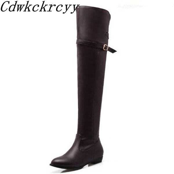 women boots autumn winter new style flat bottom over the knee boots belt buckle long and tube-shaped chivalry size 34-48, Black
women boots autumn winter new style flat bottom over the knee boots belt buckle long and tube-shaped chivalry size 34-48, Black