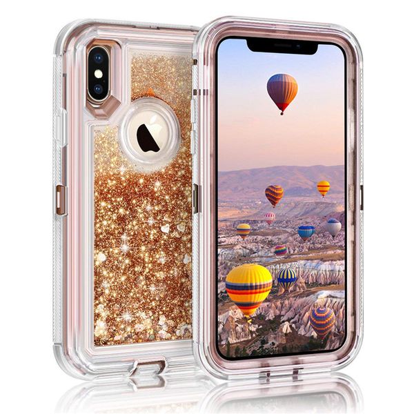 

Для Iphone XS XR Case Liquid Quicksand блеск Bling Задняя обложка телефона Чехлы для iPhone XS MAX