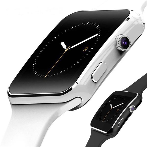 

X6 mart watche with camera touch creen upport im tf card bluetooth martwatch for iphone x am ung 9 android phone with retail box
