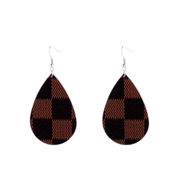 fashion pu leather earrings double side check pattern girls & ladies fashion leather waterdrop earrings pu leather ear hook, Silver
fashion pu leather earrings double side check pattern girls & ladies fashion leather waterdrop earrings pu leather ear hook, Silver