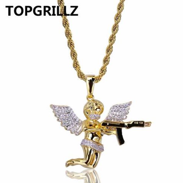new style hip hop men jewelry necklaces copper gold color plated iced out cz stone cupid angel pendant necklace, Silver
new style hip hop men jewelry necklaces copper gold color plated iced out cz stone cupid angel pendant necklace, Silver