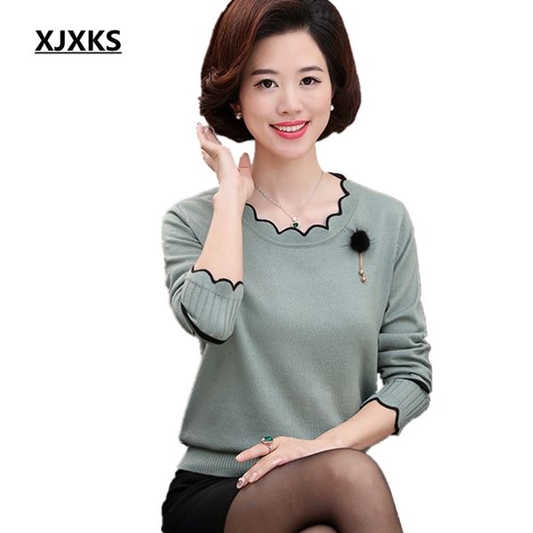 xjxks spring and autumn long-sleeved sweater solid color lotus leaf collar plus size loose plus size cashmere women sweater s18100803, White;black
xjxks spring and autumn long-sleeved sweater solid color lotus leaf collar plus size loose plus size cashmere women sweater s18100803, White;black