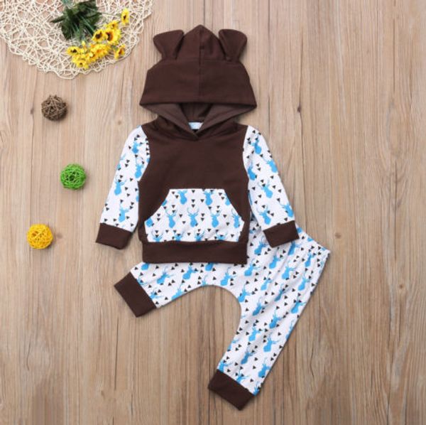 infant newborn baby boys deer hooded sweatshirt long pants 2pcs outfits clothes, White
infant newborn baby boys deer hooded sweatshirt long pants 2pcs outfits clothes, White