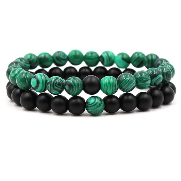 8mm 2pc/set malachite bracelet natural stone beads bangles for women & men lovers bracelet friend gift, Black
8mm 2pc/set malachite bracelet natural stone beads bangles for women & men lovers bracelet friend gift, Black