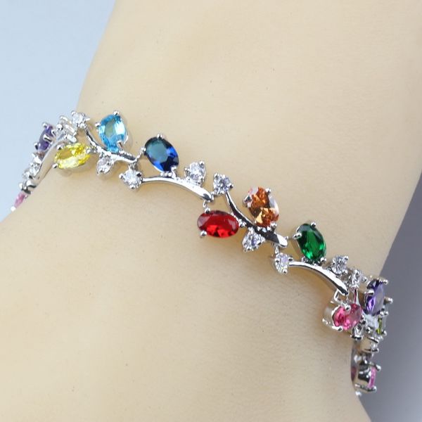 impressive branch shape link chain bracelet length 19cm colorful zircon 925 sterling silver 8-color jewelry fashion trinket, Black
impressive branch shape link chain bracelet length 19cm colorful zircon 925 sterling silver 8-color jewelry fashion trinket, Black