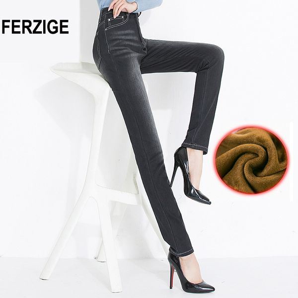 ferzige women's jeans winter high waist plus size fleece thick warmer stretch slim fit pencils denim pants black mujer trousers, Blue
ferzige women's jeans winter high waist plus size fleece thick warmer stretch slim fit pencils denim pants black mujer trousers, Blue