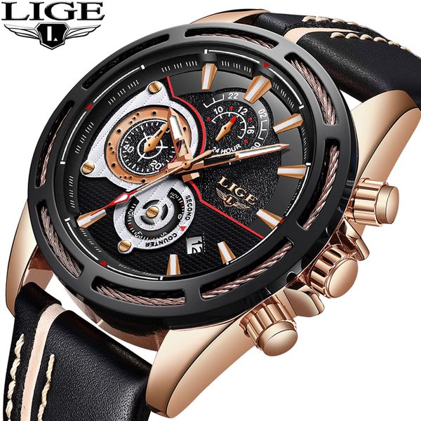 lige men watches fashion leather sports watch men quartz clock male waterproof watch relogio masculino, Slivery;brown
lige men watches fashion leather sports watch men quartz clock male waterproof watch relogio masculino, Slivery;brown