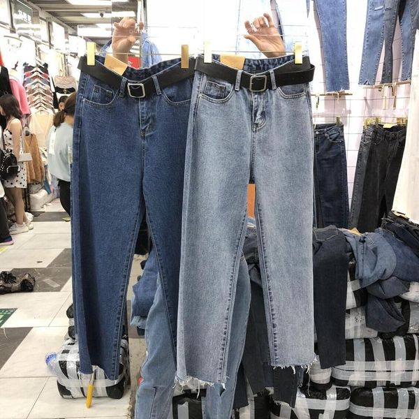 new autumn high waist burr women's straight pants korean vogue casual denim trousers female fashion ladies all match blue jeans
new autumn high waist burr women's straight pants korean vogue casual denim trousers female fashion ladies all match blue jeans