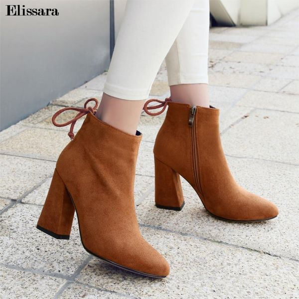 women high heels ankle boots shoes for wonan excellent quality flock pointed toe ahkle boots shoes size 34-43 elissara, Black
women high heels ankle boots shoes for wonan excellent quality flock pointed toe ahkle boots shoes size 34-43 elissara, Black