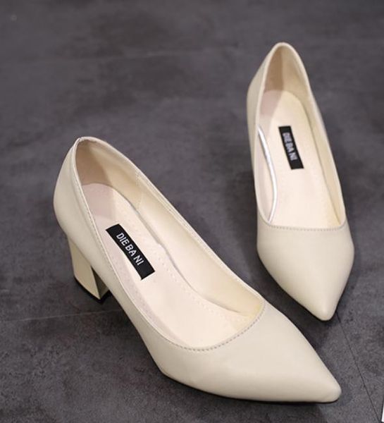 send female coarse heel autumn 2018 new style korean pointed end high heel shoes, Black
send female coarse heel autumn 2018 new style korean pointed end high heel shoes, Black