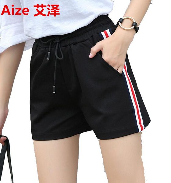 2018 summer shorts street casual loose lacing elastic waist shorts fashion stripes high waist plus szie women black 5xl, White;black
2018 summer shorts street casual loose lacing elastic waist shorts fashion stripes high waist plus szie women black 5xl, White;black