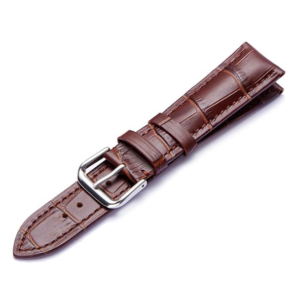 

black brown watchbands genuine leather watchband stainless steel buckle clasp watch band leather strap 14mm 16mm 18mm 20mm 22mm