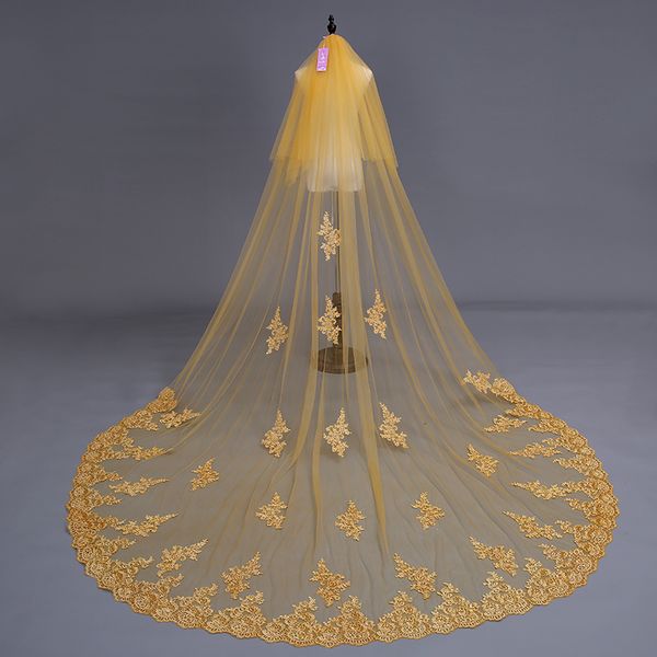 luxury two layers long lace edge wedding veil white ivory gulden cathedral length bridal veils with comb attached custom made ing, Black
luxury two layers long lace edge wedding veil white ivory gulden cathedral length bridal veils with comb attached custom made ing, Black