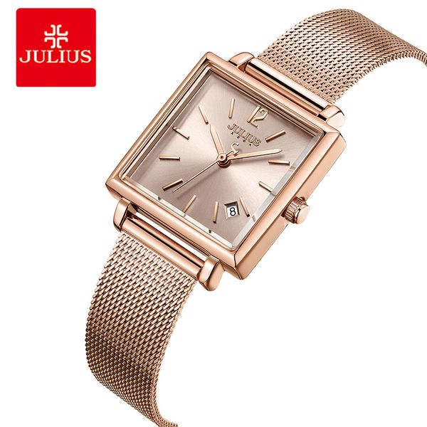 julius women stainless steel mesh bracelet watches date display ladies quartz watch luxury square rose gold female wristwatch, Slivery;brown
julius women stainless steel mesh bracelet watches date display ladies quartz watch luxury square rose gold female wristwatch, Slivery;brown