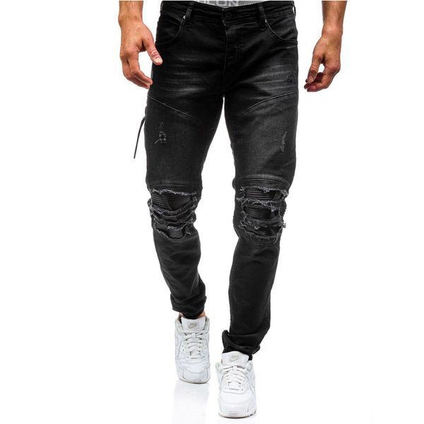 2018 new men stretch destroyed ripped design jeans autumn winter jeans fashion hiphop zipper skinny men, Blue
2018 new men stretch destroyed ripped design jeans autumn winter jeans fashion hiphop zipper skinny men, Blue