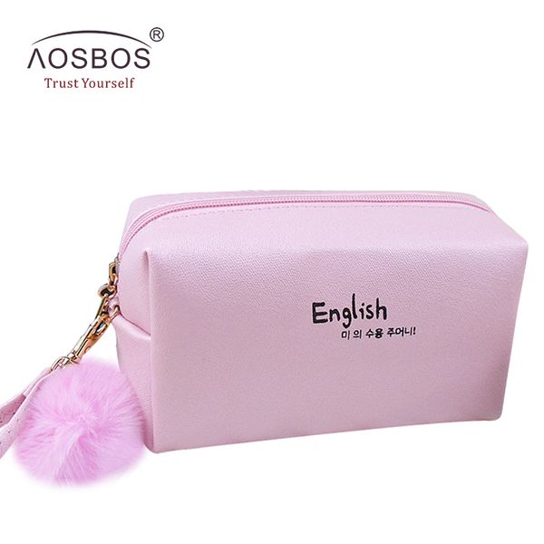aosbos women letter print travel cosmetic bags ladies make up organizer female elegant pu leather makeup bags with fluffy ball
aosbos women letter print travel cosmetic bags ladies make up organizer female elegant pu leather makeup bags with fluffy ball