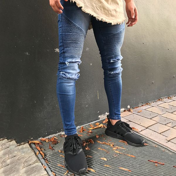 men jeans ripped hole stretch skinny new pants jeans fashion all season fashion destroyed distressed holes men, Blue
men jeans ripped hole stretch skinny new pants jeans fashion all season fashion destroyed distressed holes men, Blue