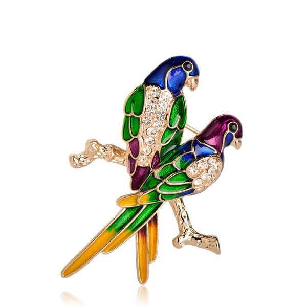 blucome colorful enamel couple parrot brooches women men routime suit scarf dress decorations crystal birds jewelry lapel pin, Gray
blucome colorful enamel couple parrot brooches women men routime suit scarf dress decorations crystal birds jewelry lapel pin, Gray