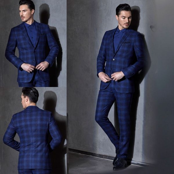 2019 handsome mens designer suits damier check two pieces peaked lapel groom tuxedos customized man business men suits (jacket+pants), Black;gray
2019 handsome mens designer suits damier check two pieces peaked lapel groom tuxedos customized man business men suits (jacket+pants), Black;gray