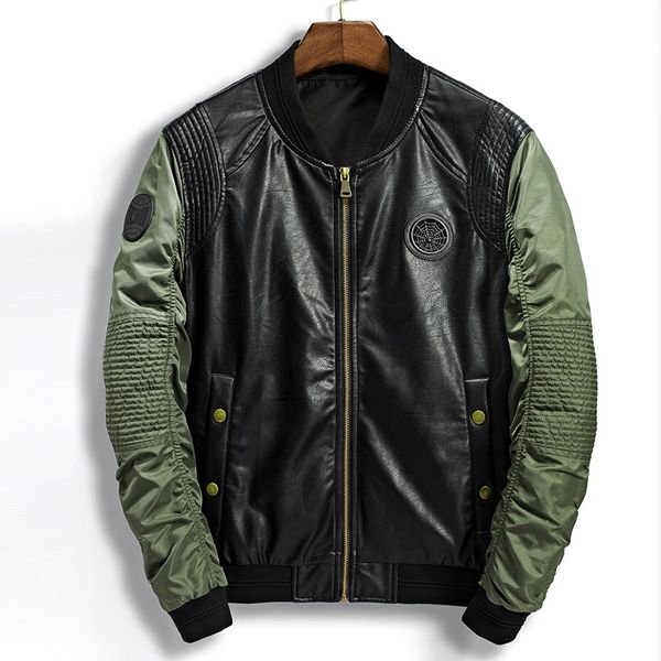 wholesale-mens leather bomber jacket fashion patchwork casual flying bomber spring pilot faux pu leather jacket motorcycle coat male black
wholesale-mens leather bomber jacket fashion patchwork casual flying bomber spring pilot faux pu leather jacket motorcycle coat male black