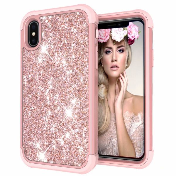 3 в 1 гибридный сверхмощный блеск Bling сияющий Силиконовый броня Case для iPhone X 8 8 Plus 7 Pl 
3 в 1 гибридный сверхмощный блеск Bling сияющий Силиконовый броня Case для iPhone X 8 8 Plus 7 Pl