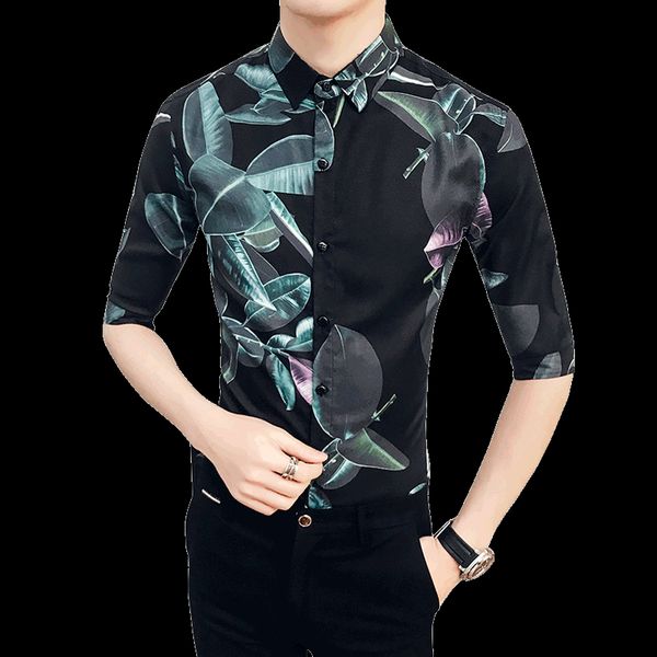 nice spring summer new youth floral printed slim gentleman five-point sleeve shirt men fashion casual wild british style, White;black
nice spring summer new youth floral printed slim gentleman five-point sleeve shirt men fashion casual wild british style, White;black