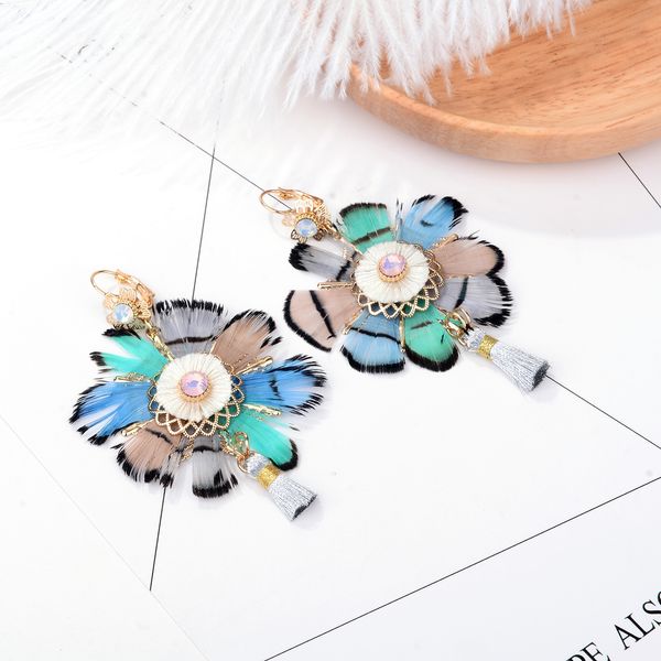 2018 new personality design creative style handmade feather pendant stainless steel earrings european style bohemian ethnic style earrings, Golden
2018 new personality design creative style handmade feather pendant stainless steel earrings european style bohemian ethnic style earrings, Golden