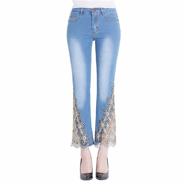 wzjhz 2018 new women high waist embroidery jeans fashion wome lace embroidery lace denim trousers bell bottom jean pants woman, Blue
wzjhz 2018 new women high waist embroidery jeans fashion wome lace embroidery lace denim trousers bell bottom jean pants woman, Blue