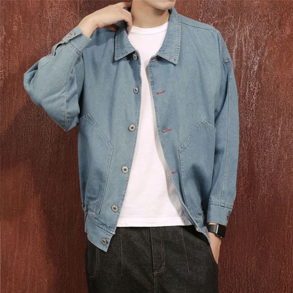 2018 spring new men's youth denim jacket simple solid color fashion wild relaxed casual personality retro trend street, Black;brown
2018 spring new men's youth denim jacket simple solid color fashion wild relaxed casual personality retro trend street, Black;brown