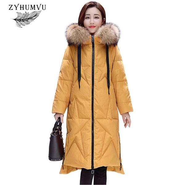 new fur collar winter down coats 2018 thicken warm long outwear women parka loose large size white duck down jacket female zy697, Black
new fur collar winter down coats 2018 thicken warm long outwear women parka loose large size white duck down jacket female zy697, Black