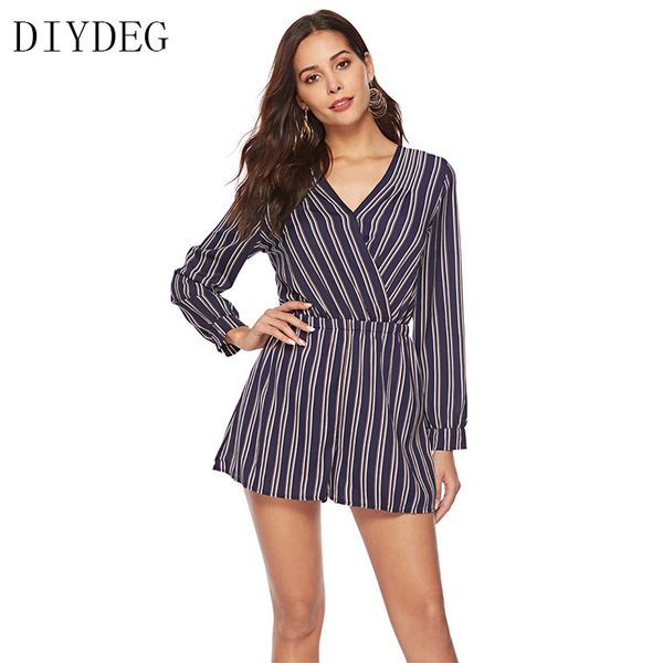 diydeg 2018 autumn new women girls fashion v neck long sleeve striped playsuit chiffon playsuit female, Black;white
diydeg 2018 autumn new women girls fashion v neck long sleeve striped playsuit chiffon playsuit female, Black;white
