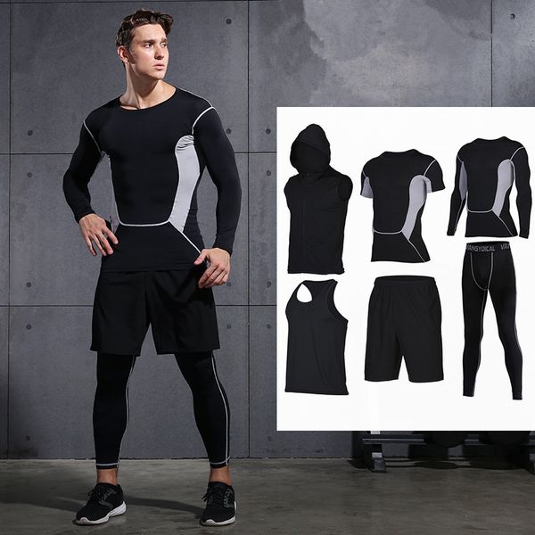 breathable running set men gym tights jogging sportswear compression basketball trainning suits clothes soccer sport running set, Black;blue
breathable running set men gym tights jogging sportswear compression basketball trainning suits clothes soccer sport running set, Black;blue
