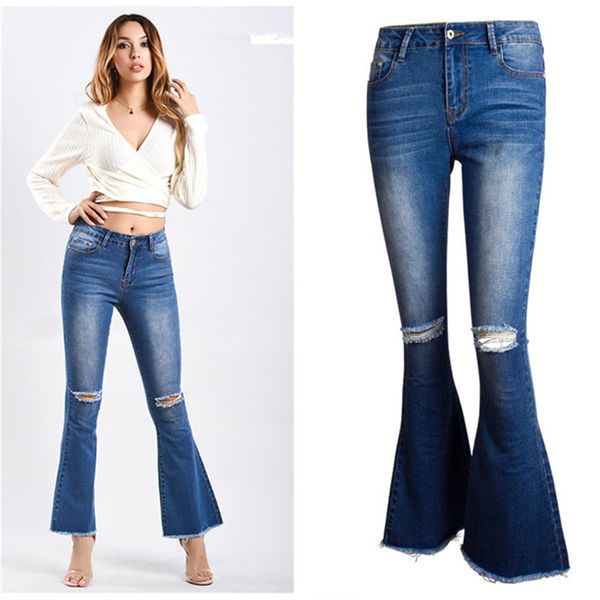 plus size 2018 vintage distressed mom jeans for women denim flare pents ripped jeans for women, Blue
plus size 2018 vintage distressed mom jeans for women denim flare pents ripped jeans for women, Blue