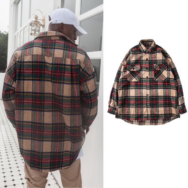 vintage 2018 autumn winter new quality plaid long sleeve shirts hiphop extended curved hem oversized loose men shirt street, White;black
vintage 2018 autumn winter new quality plaid long sleeve shirts hiphop extended curved hem oversized loose men shirt street, White;black