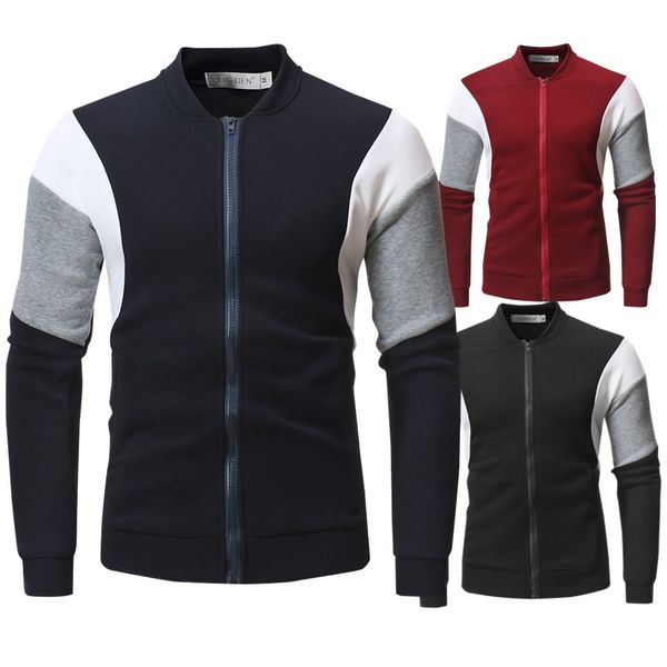 casual men's jacket coat fashion contrast color autumn winter long sleeve zipper men outwear plus size slim fit black streetwear, Black;brown
casual men's jacket coat fashion contrast color autumn winter long sleeve zipper men outwear plus size slim fit black streetwear, Black;brown