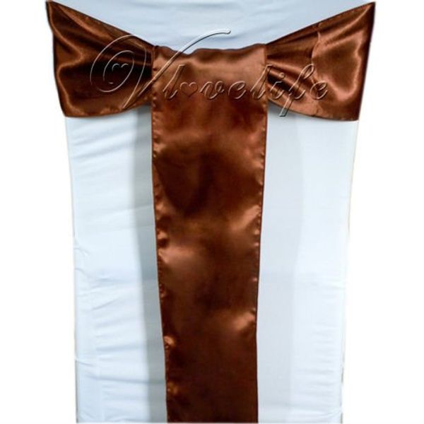 wholesale-50pcs chocolate satin chair sashes bows 15cmx275cm wedding party decorations supply
wholesale-50pcs chocolate satin chair sashes bows 15cmx275cm wedding party decorations supply