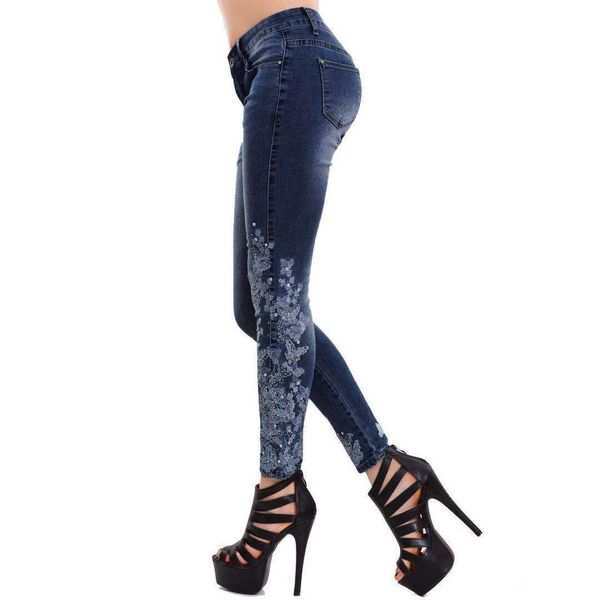new fashion women's casual high quality pants women embroidery skinny pencil denim jeans stretch slim fitness pants trousers, Blue
new fashion women's casual high quality pants women embroidery skinny pencil denim jeans stretch slim fitness pants trousers, Blue