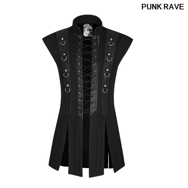 gothic coarse stripe fabric with pu leather men vest fashion bandages zipper design hem split slim coat vest punk rave y-810, Black;white
gothic coarse stripe fabric with pu leather men vest fashion bandages zipper design hem split slim coat vest punk rave y-810, Black;white