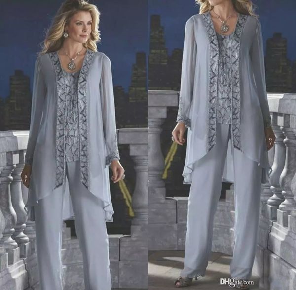 2020 gray mother of the bride dresses three-piece pant suit lace chiffon wedding mother's groom gowns long sleeve wedding guest dress, Black;red
2020 gray mother of the bride dresses three-piece pant suit lace chiffon wedding mother's groom gowns long sleeve wedding guest dress, Black;red