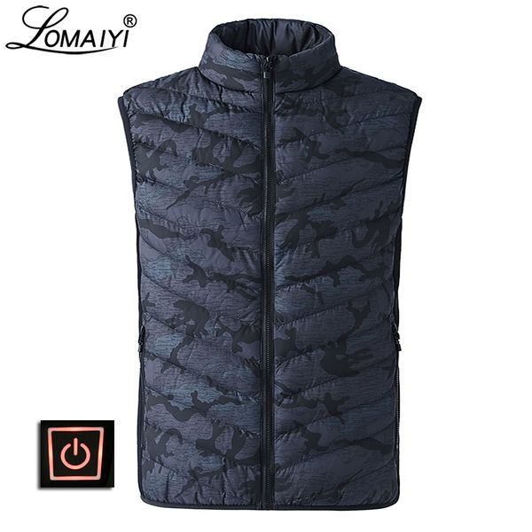 lomaiyi men's usb heated vest men winter camouflage sleeveless jacket male stretch warm waistcoat mens cotton gilet homme am360, Black;white 
lomaiyi men's usb heated vest men winter camouflage sleeveless jacket male stretch warm waistcoat mens cotton gilet homme am360, Black;white