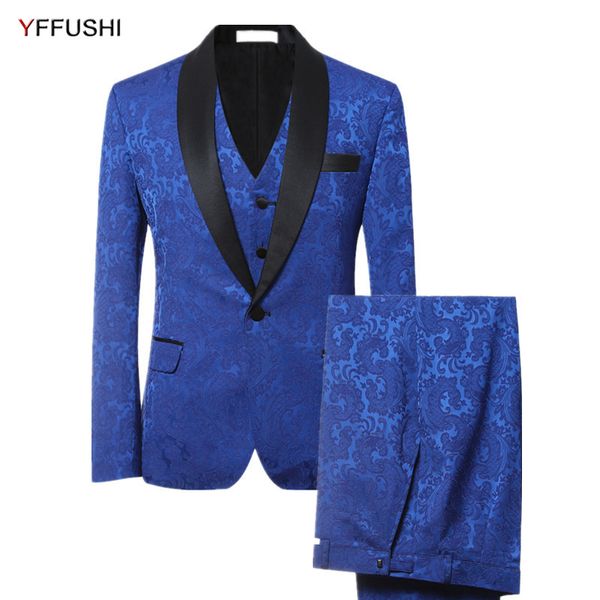 yffushi 2017 brand men suit 3 pieces luxury blue jacquard tuxedo party dress suits slim fit fashion casual plus size 6xl, White;black
yffushi 2017 brand men suit 3 pieces luxury blue jacquard tuxedo party dress suits slim fit fashion casual plus size 6xl, White;black