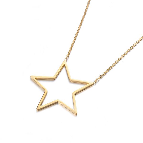 jeemango trendy gold color hollow star pendant necklaces jewelry classic titanium steel chokers necklace for women n17050, Golden;silver
jeemango trendy gold color hollow star pendant necklaces jewelry classic titanium steel chokers necklace for women n17050, Golden;silver