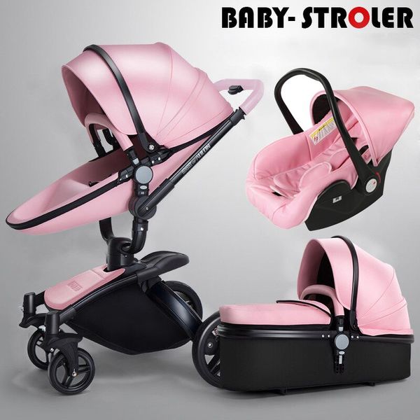 luxury pu leather 3 in 1 baby stroller pram, pushchair + sleeping basket + car seat, 360 degrees rotation, suspension, trolley
luxury pu leather 3 in 1 baby stroller pram, pushchair + sleeping basket + car seat, 360 degrees rotation, suspension, trolley