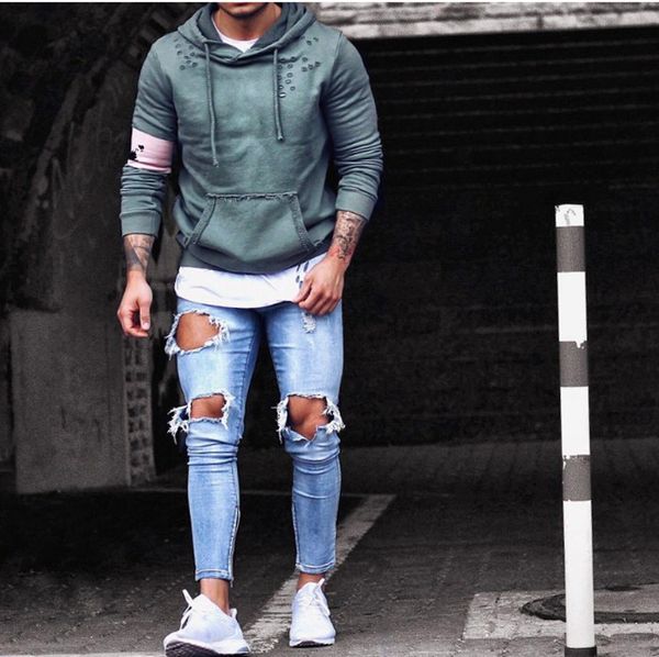 summer spring men pencil pants knee holes skinny jeans distressed hiphop street pants, Blue
summer spring men pencil pants knee holes skinny jeans distressed hiphop street pants, Blue