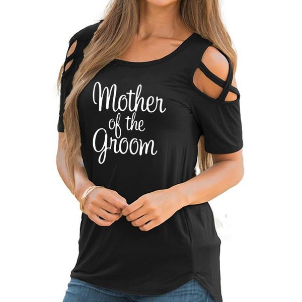 2018 new t-shirt women fashion mother of the groom letter print shirt off shoulder tumblr femme tshirt, White 
2018 new t-shirt women fashion mother of the groom letter print shirt off shoulder tumblr femme tshirt, White